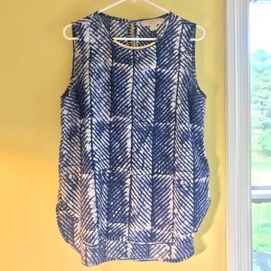 Michael Kors Blue Print Sleeveless, Gold Hardware